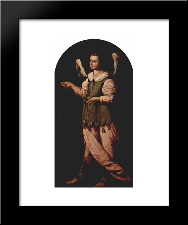 Angel With Incense 20x24 Black Modern Wood Framed Art Print Poster by Zurbaran, Francisco de