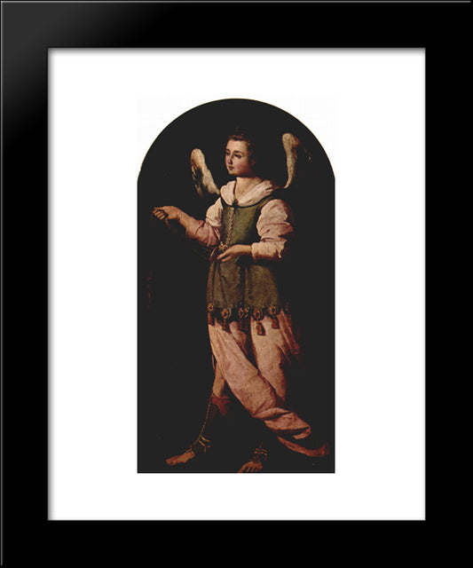 Angel With Incense 20x24 Black Modern Wood Framed Art Print Poster by Zurbaran, Francisco de