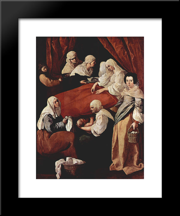 Birth Of The Virgin 20x24 Black Modern Wood Framed Art Print Poster by Zurbaran, Francisco de