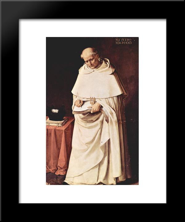 Brother Pedro Machado 20x24 Black Modern Wood Framed Art Print Poster by Zurbaran, Francisco de