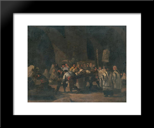 Funeral 20x24 Black Modern Wood Framed Art Print Poster by Zurbaran, Francisco de