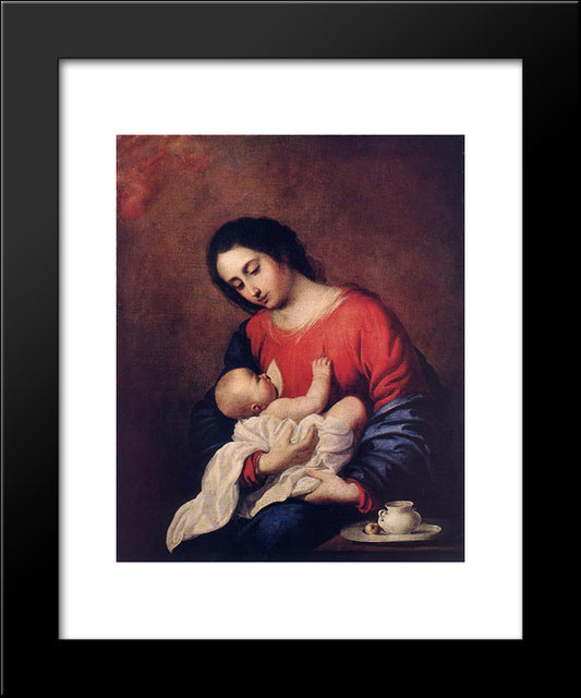 Madonna With Child 20x24 Black Modern Wood Framed Art Print Poster by Zurbaran, Francisco de