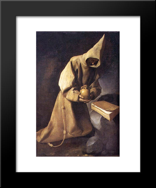 Meditation Of St. Francis 20x24 Black Modern Wood Framed Art Print Poster by Zurbaran, Francisco de