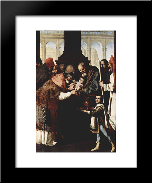 Monastery Of Nuestra Senora De La Defension At Jerez De La Frontera, Scene The Circumcision 20x24 Black Modern Wood Framed Art Print Poster by Zurbaran, Francisco de