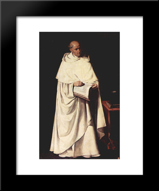 Portrait Of Fra Zumel Francisco 20x24 Black Modern Wood Framed Art Print Poster by Zurbaran, Francisco de