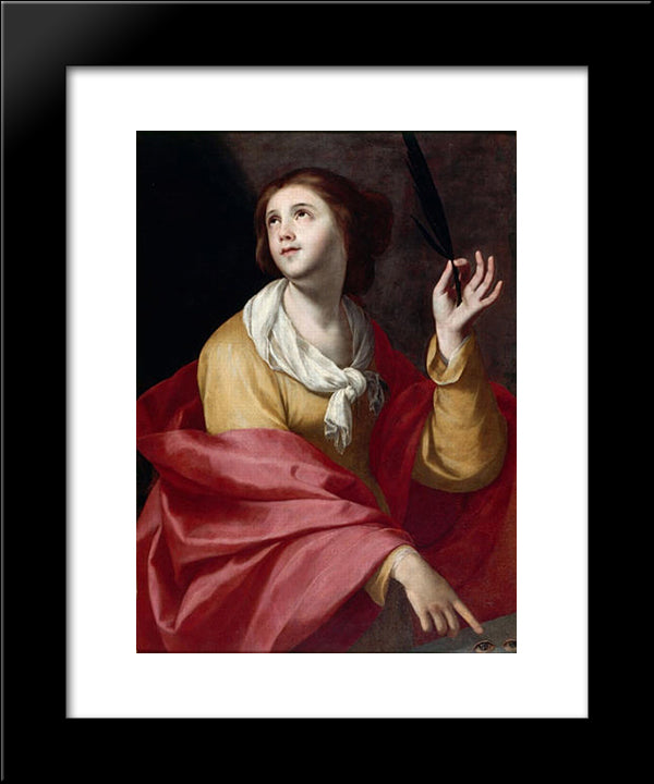 Saint Lucy 20x24 Black Modern Wood Framed Art Print Poster by Zurbaran, Francisco de