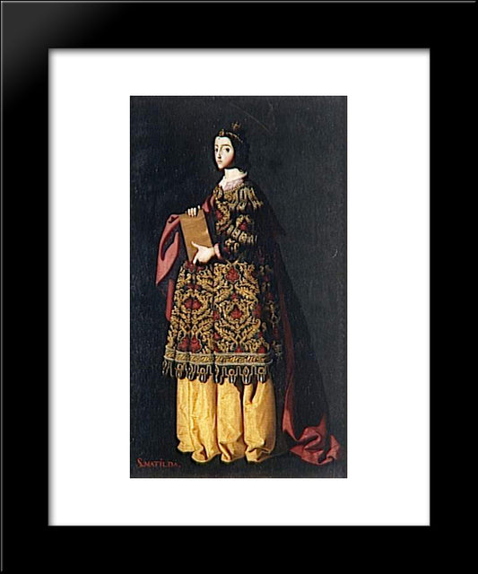 Saint Mathilda 20x24 Black Modern Wood Framed Art Print Poster by Zurbaran, Francisco de