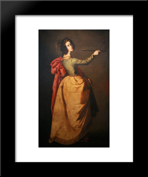 Saint Ursula 20x24 Black Modern Wood Framed Art Print Poster by Zurbaran, Francisco de