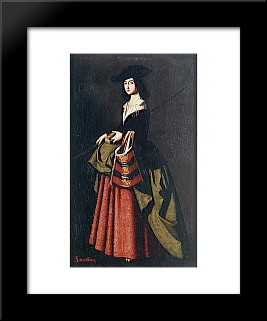 Sainte Marine 20x24 Black Modern Wood Framed Art Print Poster by Zurbaran, Francisco de