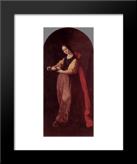 St. Agatha 20x24 Black Modern Wood Framed Art Print Poster by Zurbaran, Francisco de