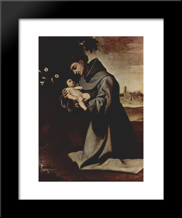 St. Anthony Of Padua 20x24 Black Modern Wood Framed Art Print Poster by Zurbaran, Francisco de