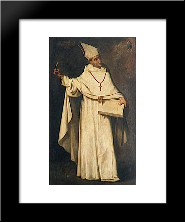 St. Carmel 20x24 Black Modern Wood Framed Art Print Poster by Zurbaran, Francisco de