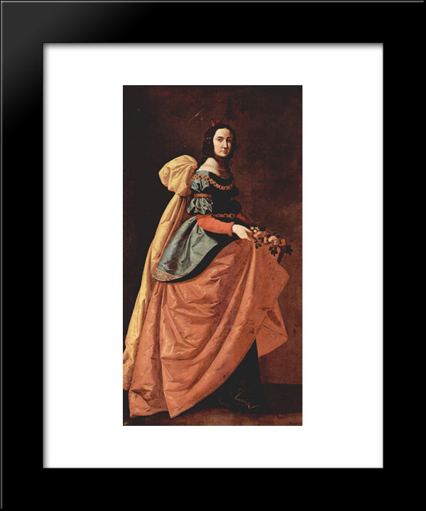 St. Casilda Of Toledo 20x24 Black Modern Wood Framed Art Print Poster by Zurbaran, Francisco de