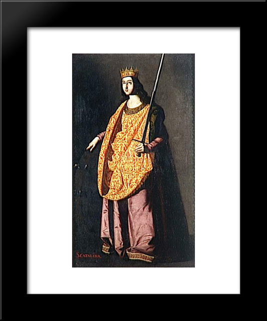 St. Catherine Of Alexandria 20x24 Black Modern Wood Framed Art Print Poster by Zurbaran, Francisco de