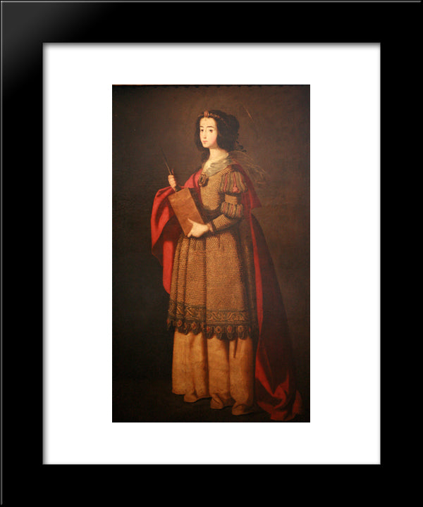 St. Engracia 20x24 Black Modern Wood Framed Art Print Poster by Zurbaran, Francisco de