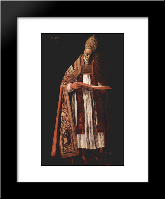 St. Gregory 20x24 Black Modern Wood Framed Art Print Poster by Zurbaran, Francisco de