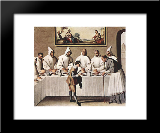 St. Hugh Of Cluny In The Refectory Of The Carthusians 20x24 Black Modern Wood Framed Art Print Poster by Zurbaran, Francisco de