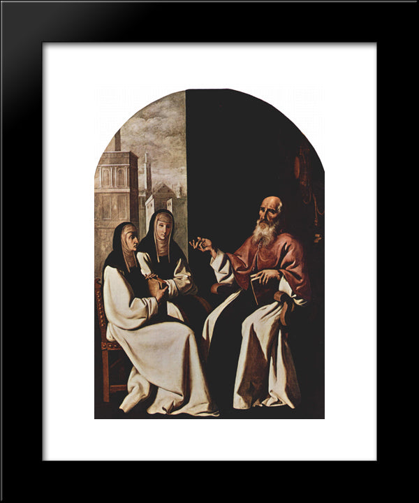 St. Jerome With St. Paula And St. Eustochium 20x24 Black Modern Wood Framed Art Print Poster by Zurbaran, Francisco de