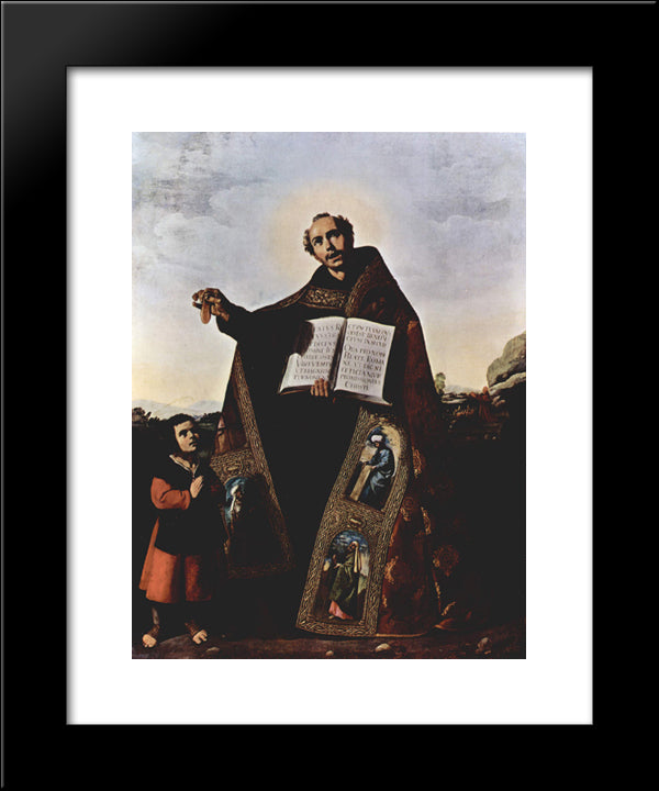 St. Romanus And St. Barulas Of Antioch 20x24 Black Modern Wood Framed Art Print Poster by Zurbaran, Francisco de