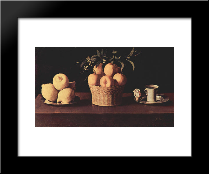 Still Life 20x24 Black Modern Wood Framed Art Print Poster by Zurbaran, Francisco de