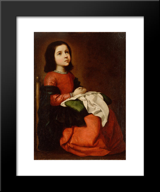 The Childhood Of The Virgin 20x24 Black Modern Wood Framed Art Print Poster by Zurbaran, Francisco de