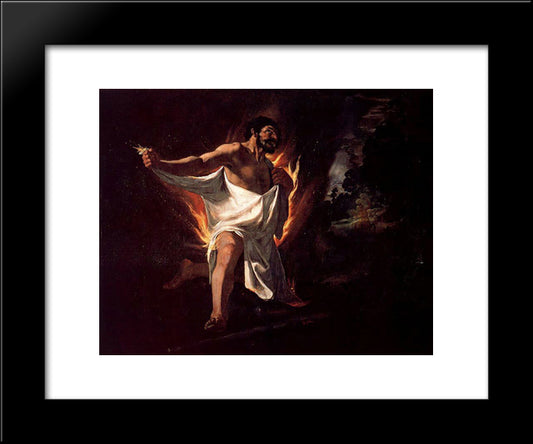 The Death Of Hercules 20x24 Black Modern Wood Framed Art Print Poster by Zurbaran, Francisco de