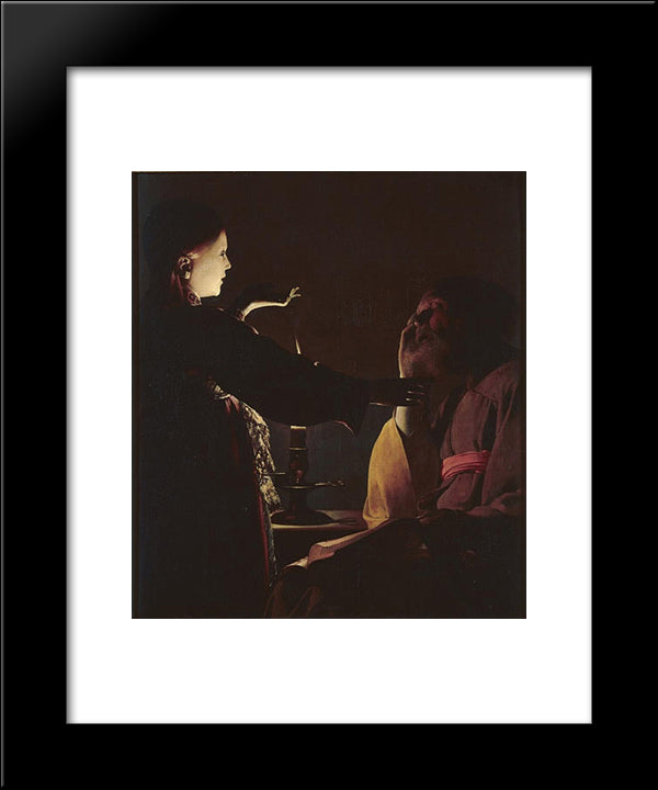 The Dream Of Saint Joseph 20x24 Black Modern Wood Framed Art Print Poster by Zurbaran, Francisco de