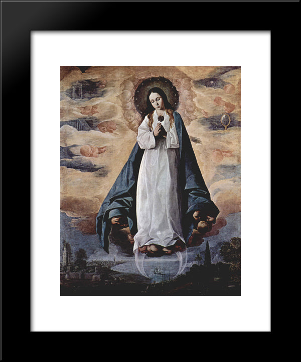 The Immaculate Conception 20x24 Black Modern Wood Framed Art Print Poster by Zurbaran, Francisco de