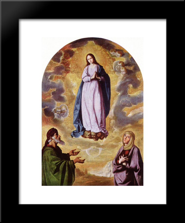 The Immaculate Conception With Saint Joachim And Saint Anne 20x24 Black Modern Wood Framed Art Print Poster by Zurbaran, Francisco de