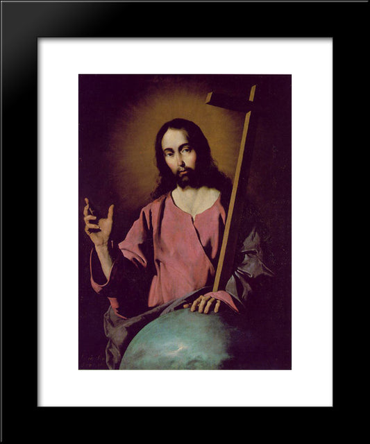 The Savior Blessing 20x24 Black Modern Wood Framed Art Print Poster by Zurbaran, Francisco de