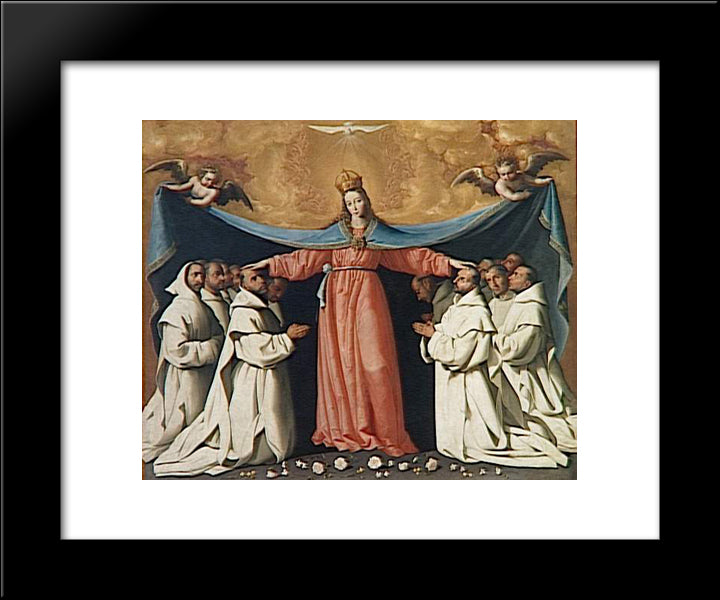 The Virgin Of The Carthusians 20x24 Black Modern Wood Framed Art Print Poster by Zurbaran, Francisco de