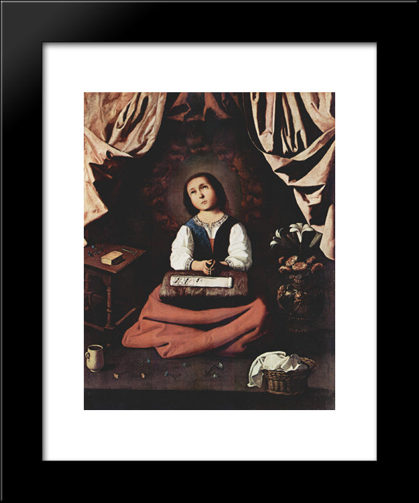 The Young Virgin 20x24 Black Modern Wood Framed Art Print Poster by Zurbaran, Francisco de