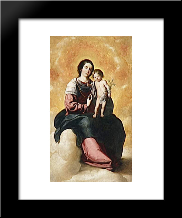 Virgin Of The Rosary 20x24 Black Modern Wood Framed Art Print Poster by Zurbaran, Francisco de