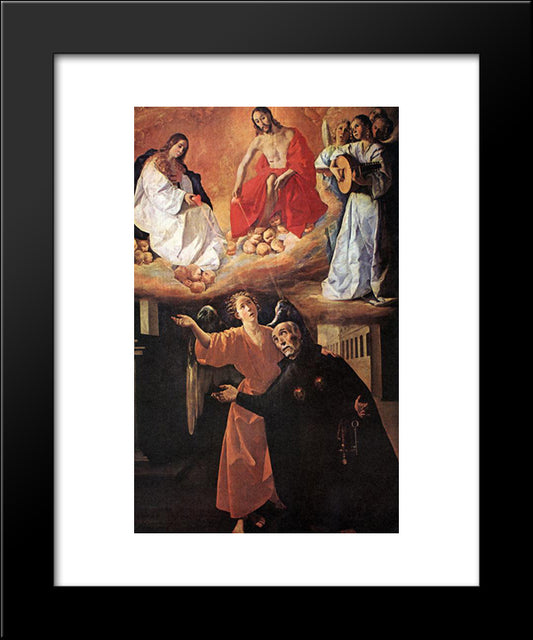 Vision Of Blessed Alonso Rodriguez 20x24 Black Modern Wood Framed Art Print Poster by Zurbaran, Francisco de