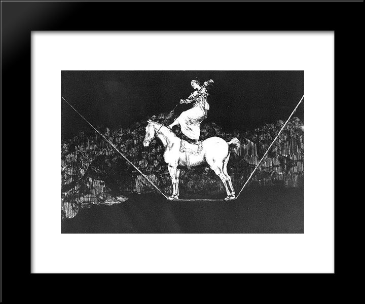 A Circus Queen Timely Absurdity 20x24 Black Modern Wood Framed Art Print Poster by Goya, Francisco