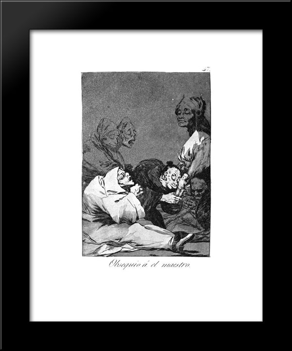 A Gift For The Master 20x24 Black Modern Wood Framed Art Print Poster by Goya, Francisco