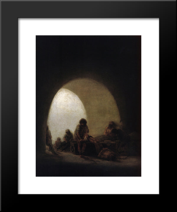 A Prison Scene 20x24 Black Modern Wood Framed Art Print Poster by Goya, Francisco