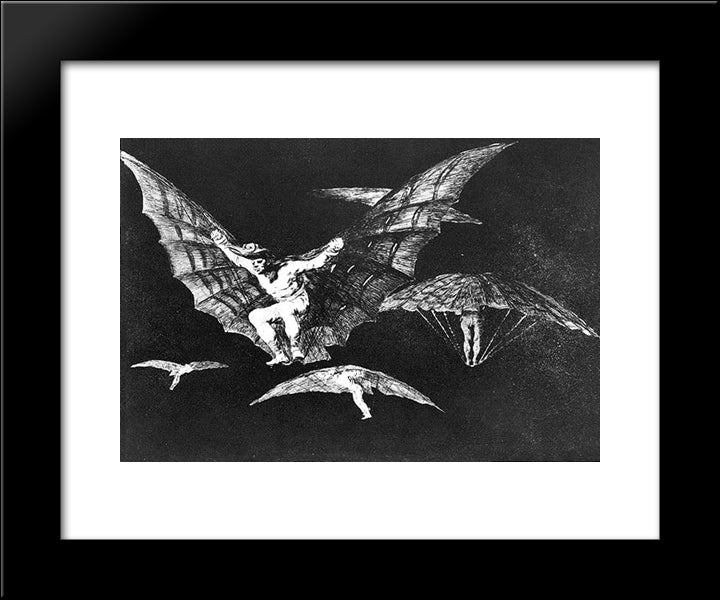 A Way Of Flying 20x24 Black Modern Wood Framed Art Print Poster by Goya, Francisco