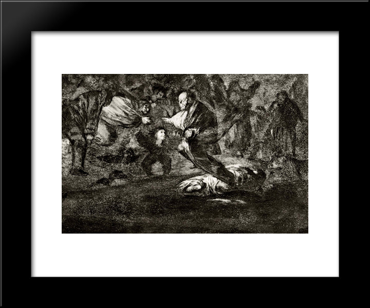 Absurdity Funeral 20x24 Black Modern Wood Framed Art Print Poster by Goya, Francisco