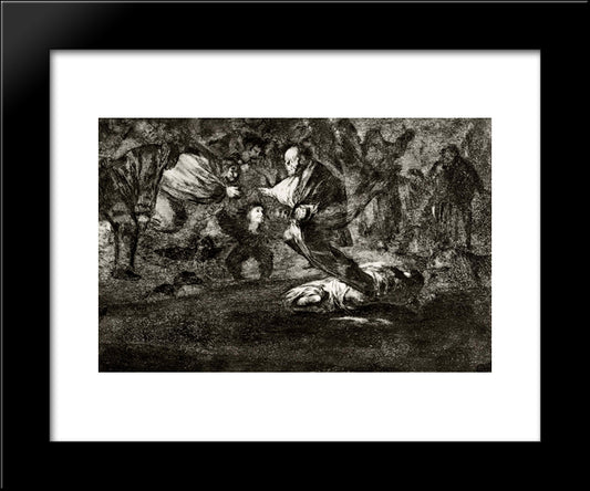 Absurdity Funeral 20x24 Black Modern Wood Framed Art Print Poster by Goya, Francisco