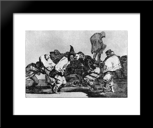 Absurdity Of Carnival 20x24 Black Modern Wood Framed Art Print Poster by Goya, Francisco