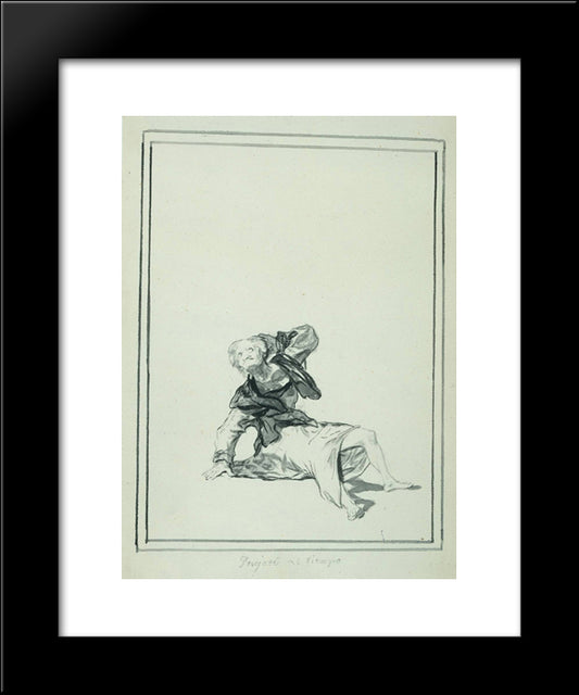 Accuse The Time 20x24 Black Modern Wood Framed Art Print Poster by Goya, Francisco