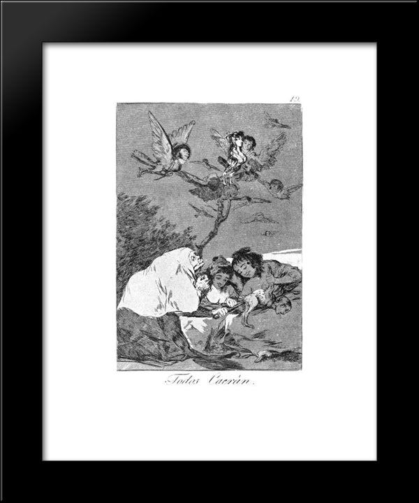 All Will Fall 20x24 Black Modern Wood Framed Art Print Poster by Goya, Francisco