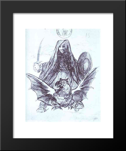 Allegory War Or Evil 20x24 Black Modern Wood Framed Art Print Poster by Goya, Francisco