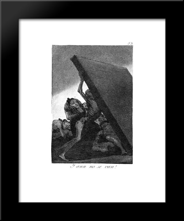 And They Still Won'T Go 20x24 Black Modern Wood Framed Art Print Poster by Goya, Francisco