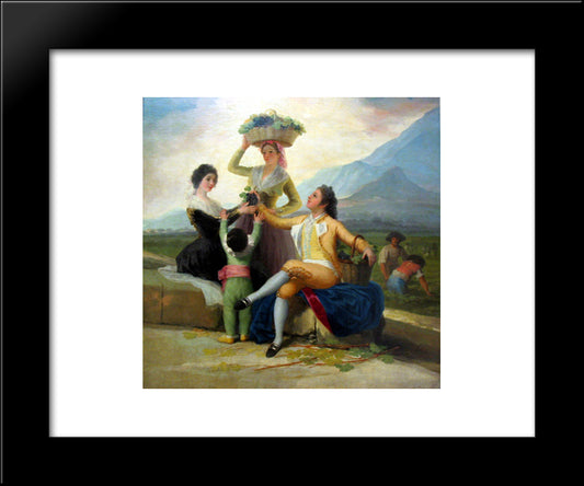 Autumn, Or The Grape Harvest 20x24 Black Modern Wood Framed Art Print Poster by Goya, Francisco