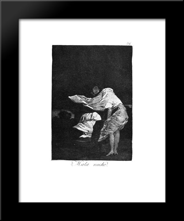 Bad Night 20x24 Black Modern Wood Framed Art Print Poster by Goya, Francisco