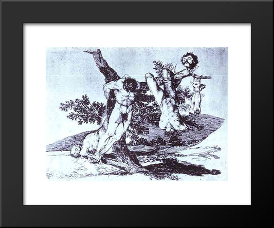 Bazan Grande! With Dead 20x24 Black Modern Wood Framed Art Print Poster by Goya, Francisco