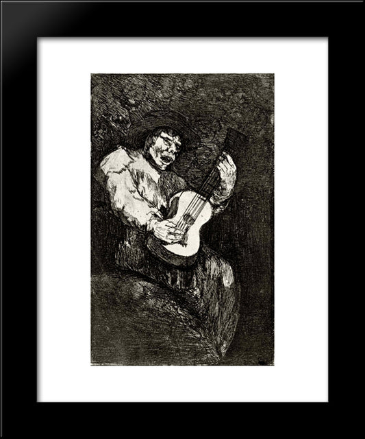 Blind Singer 20x24 Black Modern Wood Framed Art Print Poster by Goya, Francisco