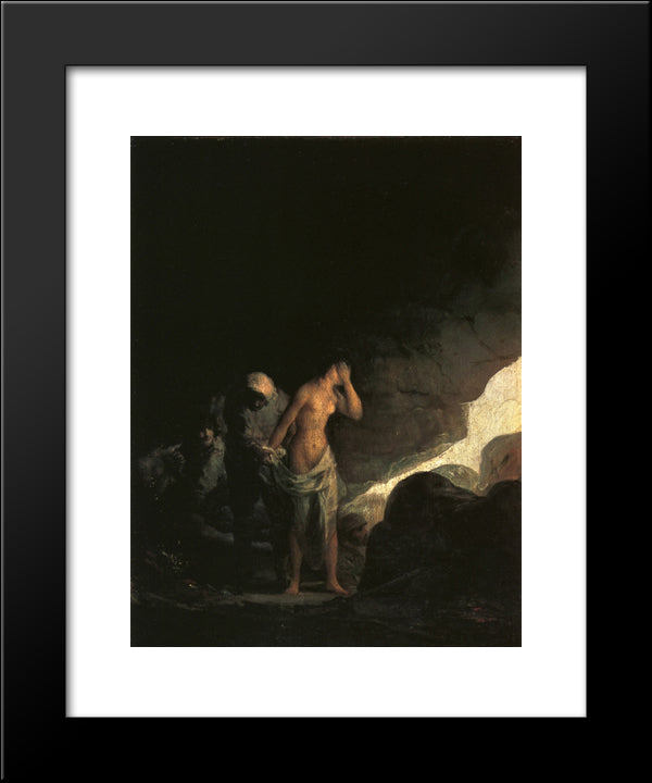 Brigand Stripping A Woman 20x24 Black Modern Wood Framed Art Print Poster by Goya, Francisco